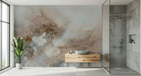 A graceful subtle pattern wall mural in cool, neutral tones.