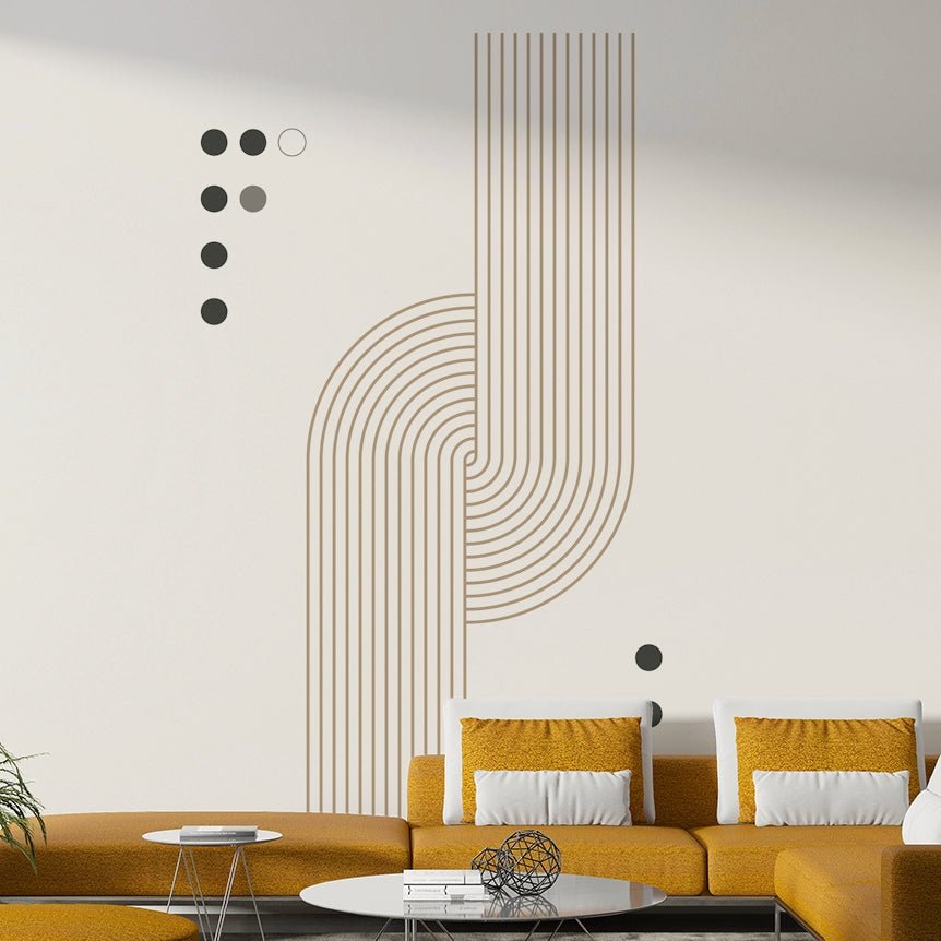 Vertical curve line art wall decor

