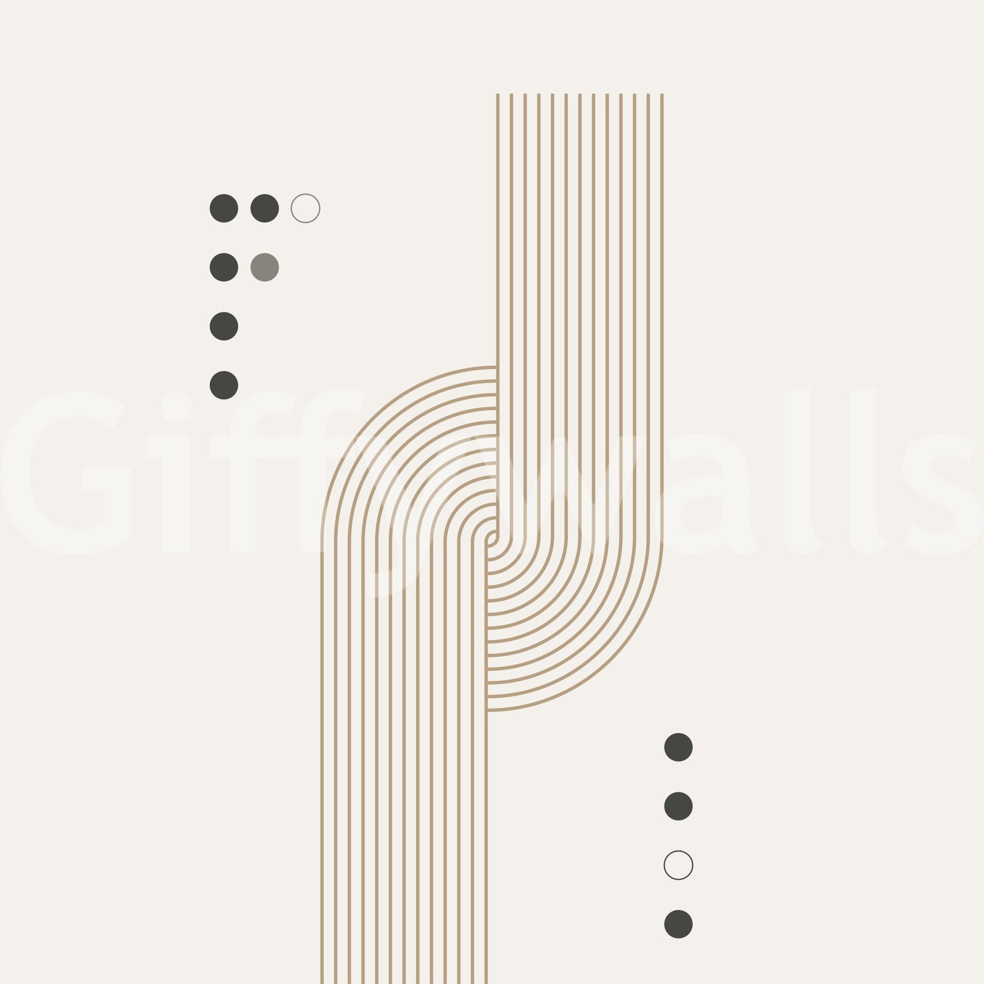 Neutral tones geometric flow mural

