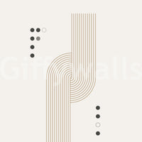 Neutral tones geometric flow mural

