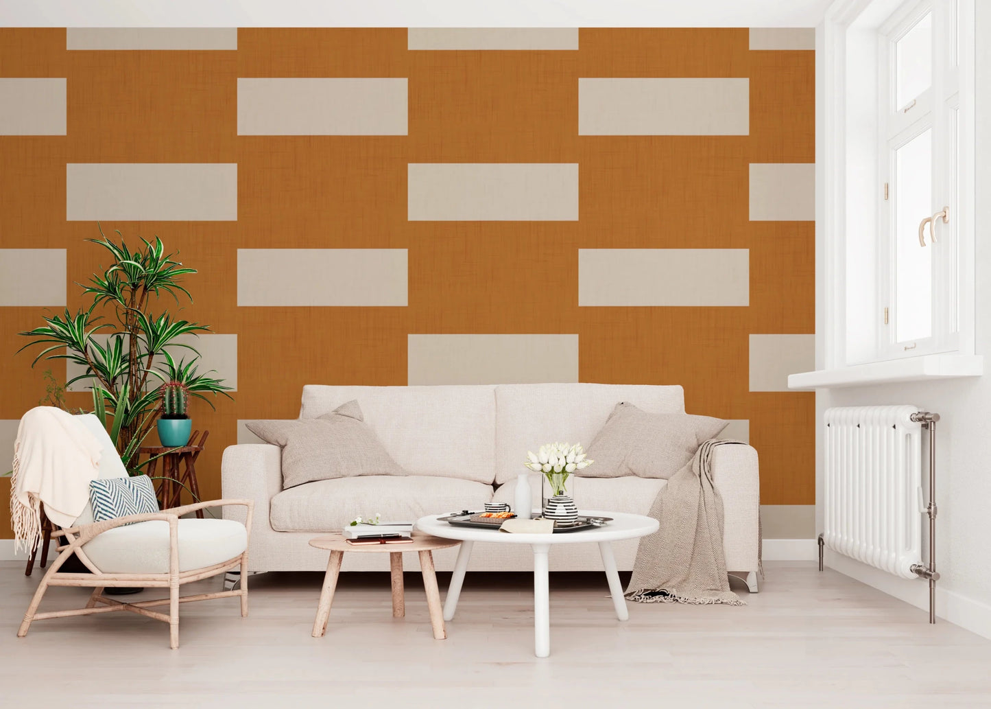 Minimal Stripe Wallpaper with wide geometric sections and calm color contrast