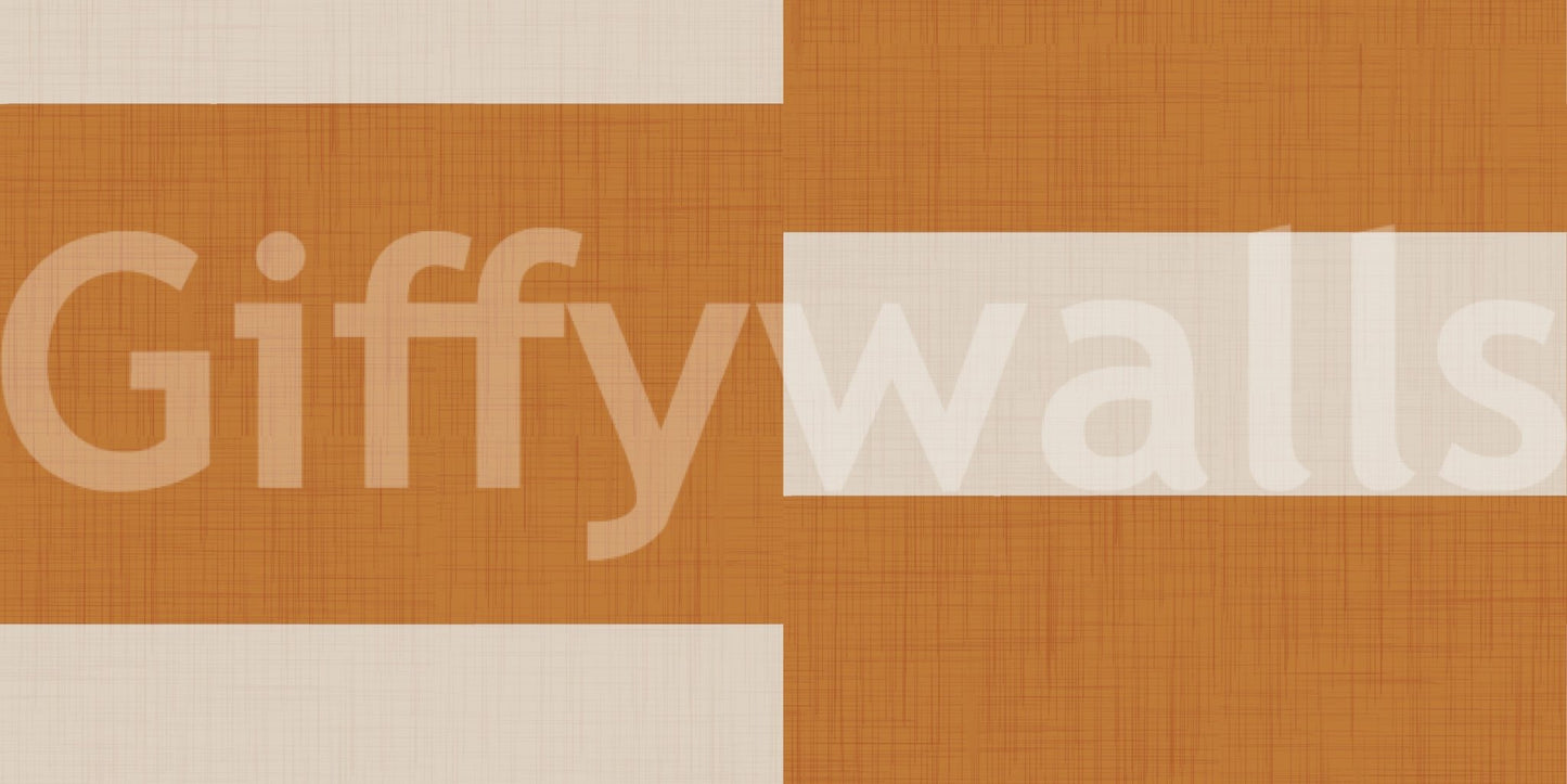 Terracotta Cream Stripe Block Wallpaper with open modern arrangement