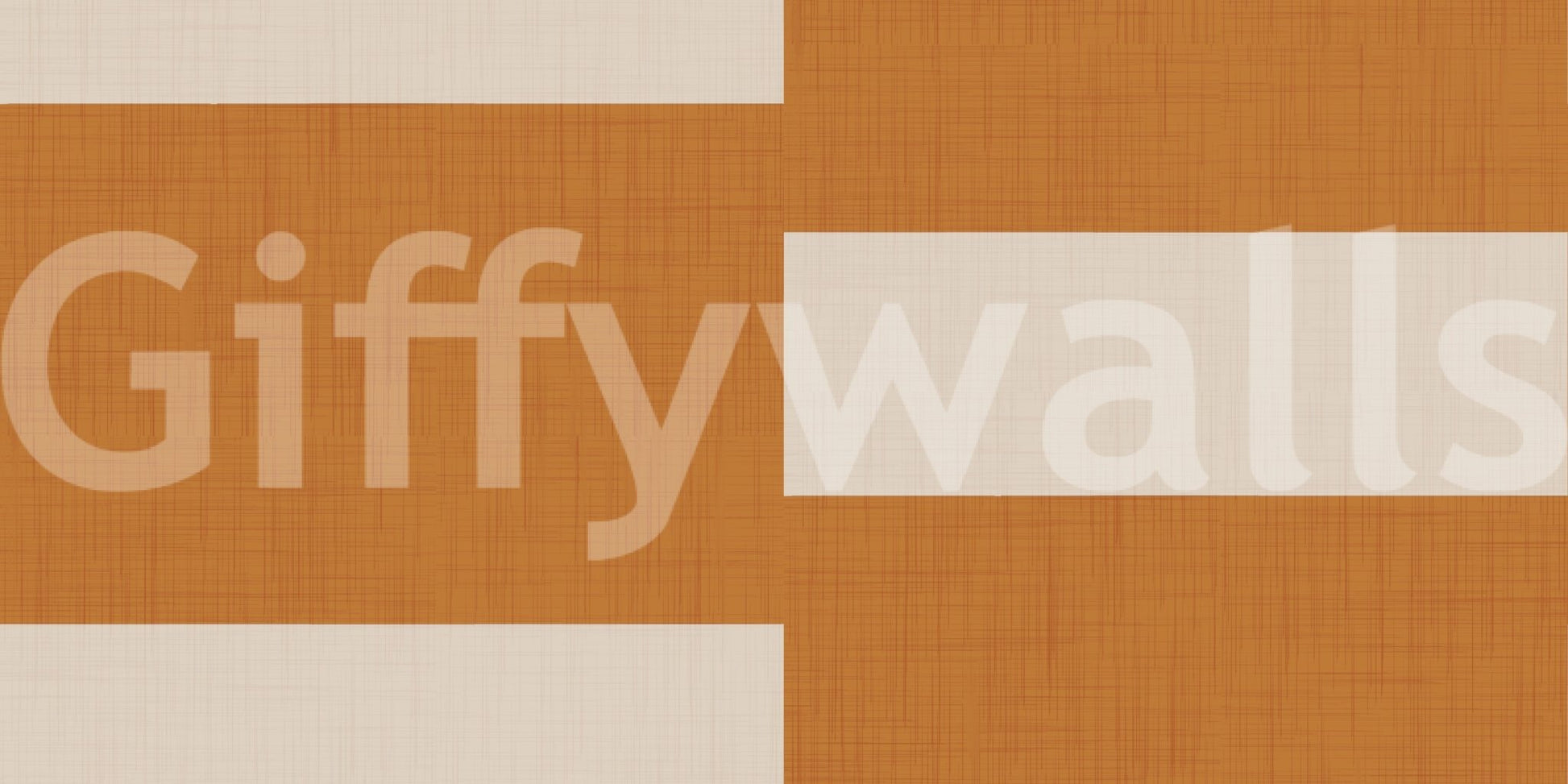 Terracotta Cream Stripe Block Wallpaper with open modern arrangement