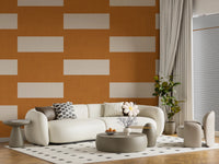 Warm Block Pattern Wallpaper in terracotta cream with a simple layout