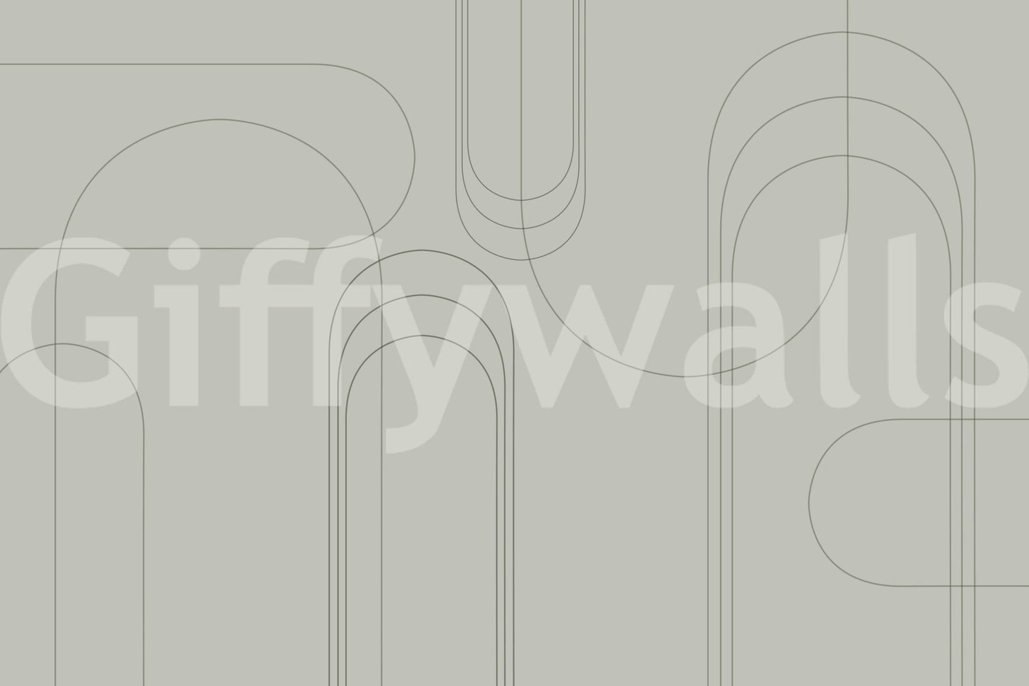 Linear evergreen arch wall mural

