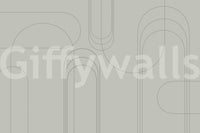 Linear evergreen arch wall mural

