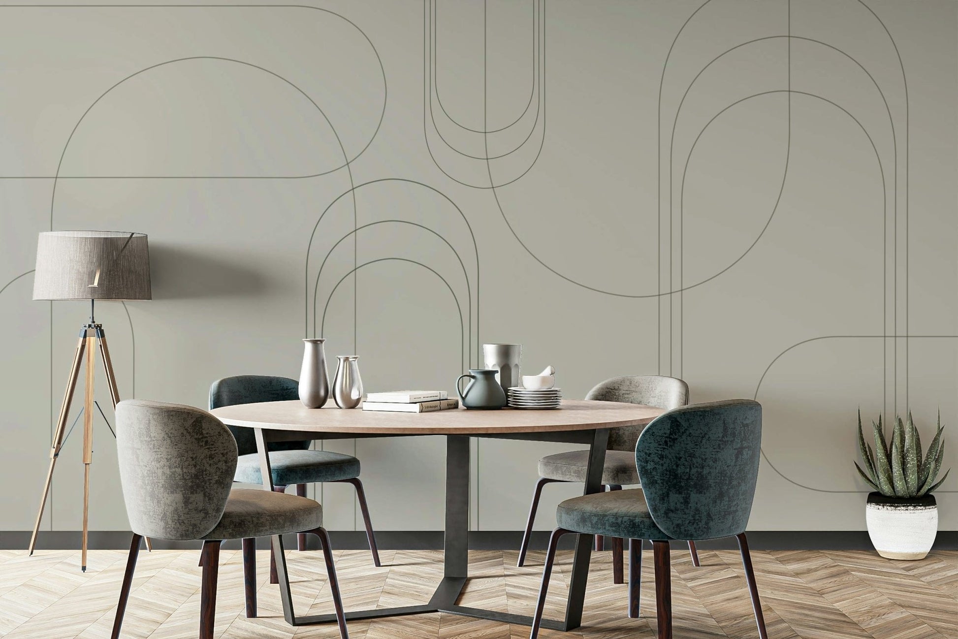 Soft arch shapes evergreen design

