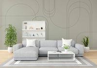 Minimal evergreen interior mural


