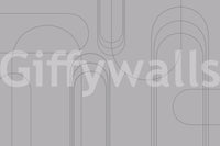 Clean curved line mural in charcoal

