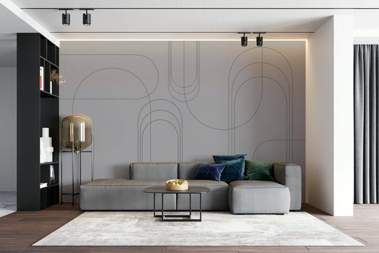 Minimalist charcoal grey wall mural GD373

