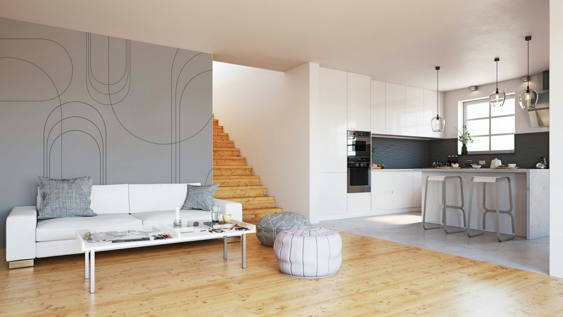 Contemporary arch wallpaper design

