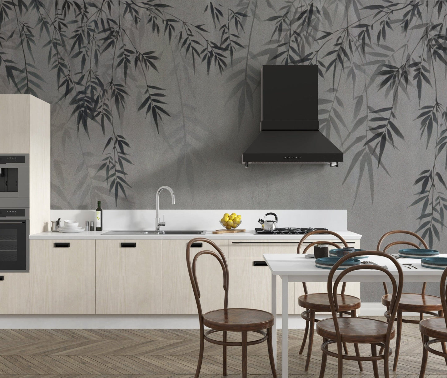 Soft bamboo leaves wallpaper for decor
