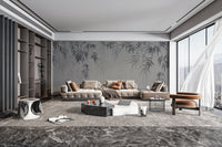 Tranquil bamboo leaves wallpaper design

