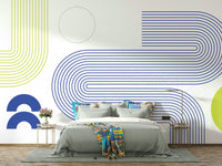 Minimalist Bauhaus Flow Wall Mural full view

