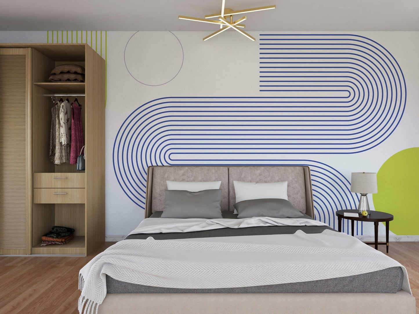 Contemporary minimalist mural design detail

