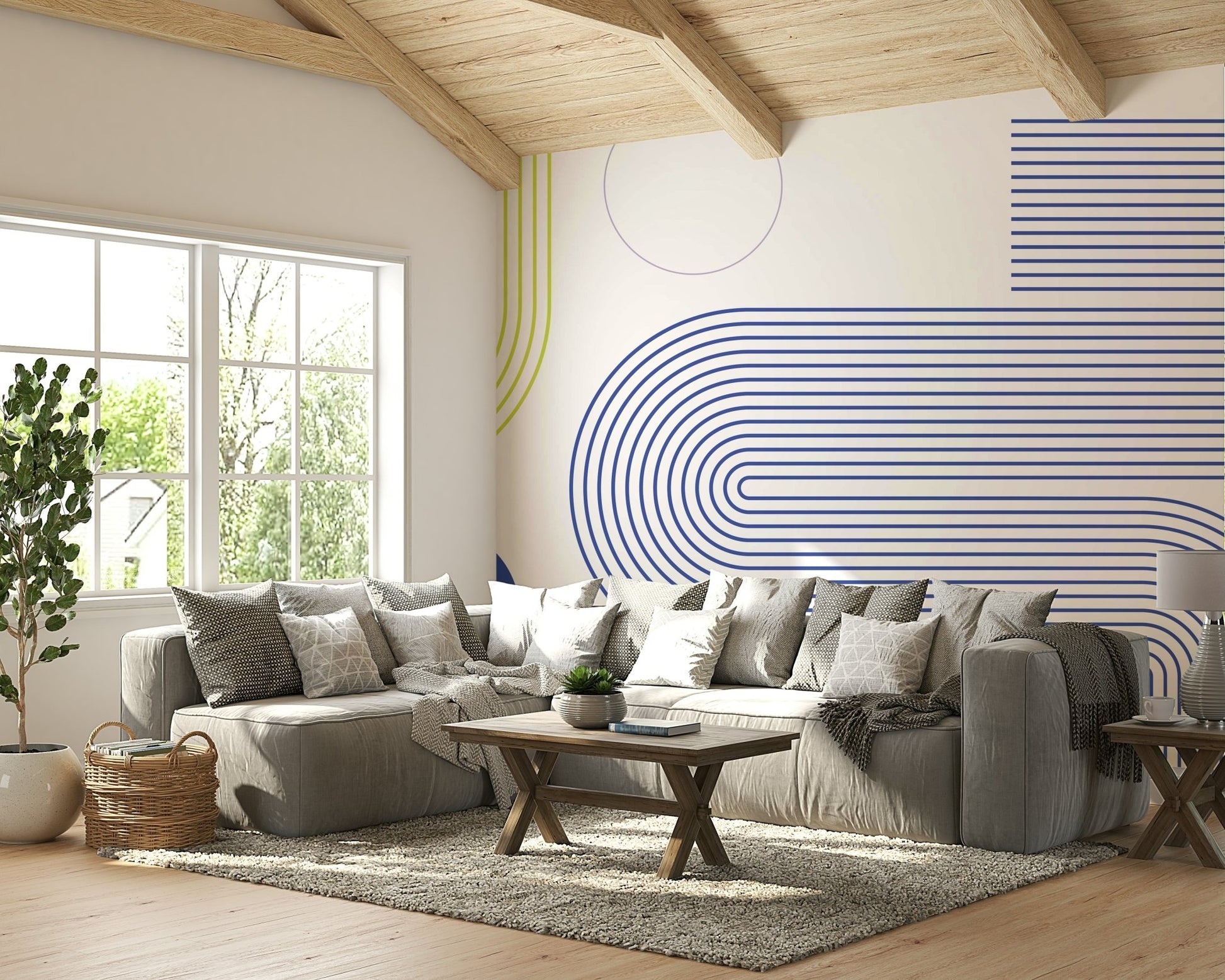 Calming and refined wallpaper close-up

