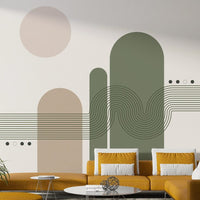 Retro curves mid-century wall print

