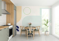 Soft geometric mural for modern interiors

