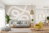 A graceful subtle pattern wall mural in cool, neutral tones.

