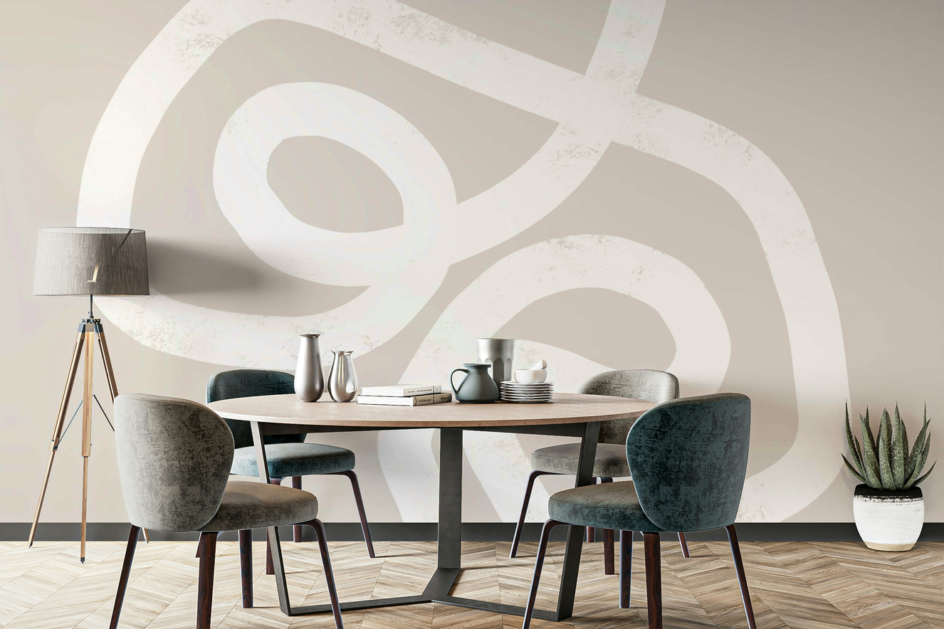 A beautiful abstract loop wallpaper mural for a modern home.

