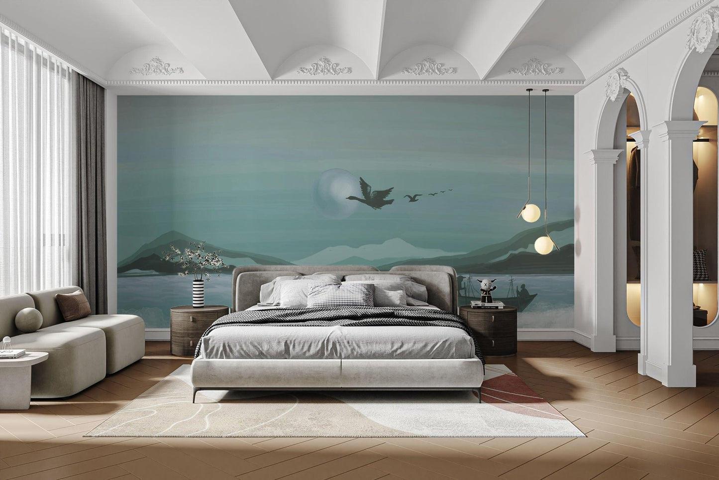 Modern Minimalist Ocean Wallpaper Mural
