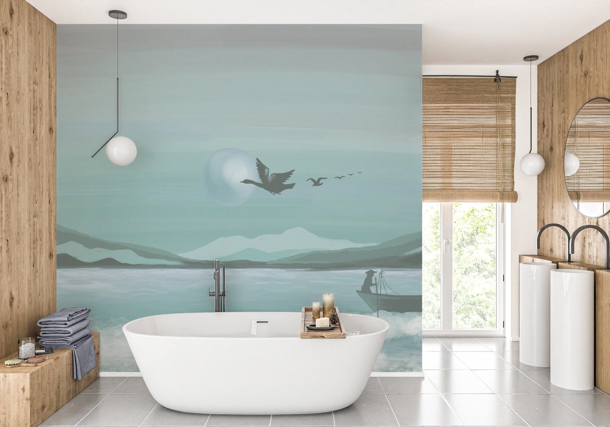 Tranquil Nature Ocean Wall Mural
