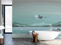 Soft Toned Nature-Inspired Ocean Mural

