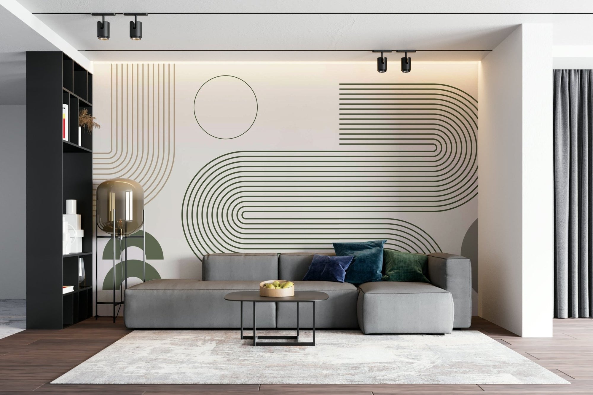 Minimalist Retro Flow Wall Mural full view
 GD579
