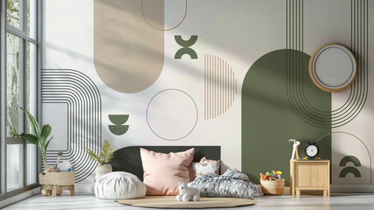 Minimalist Retro Vibe Wall Mural full view

