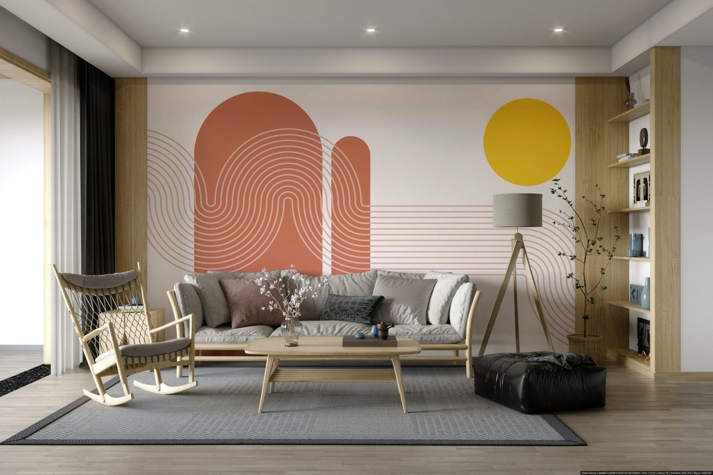 Stylish sunset-inspired wallpaper design

