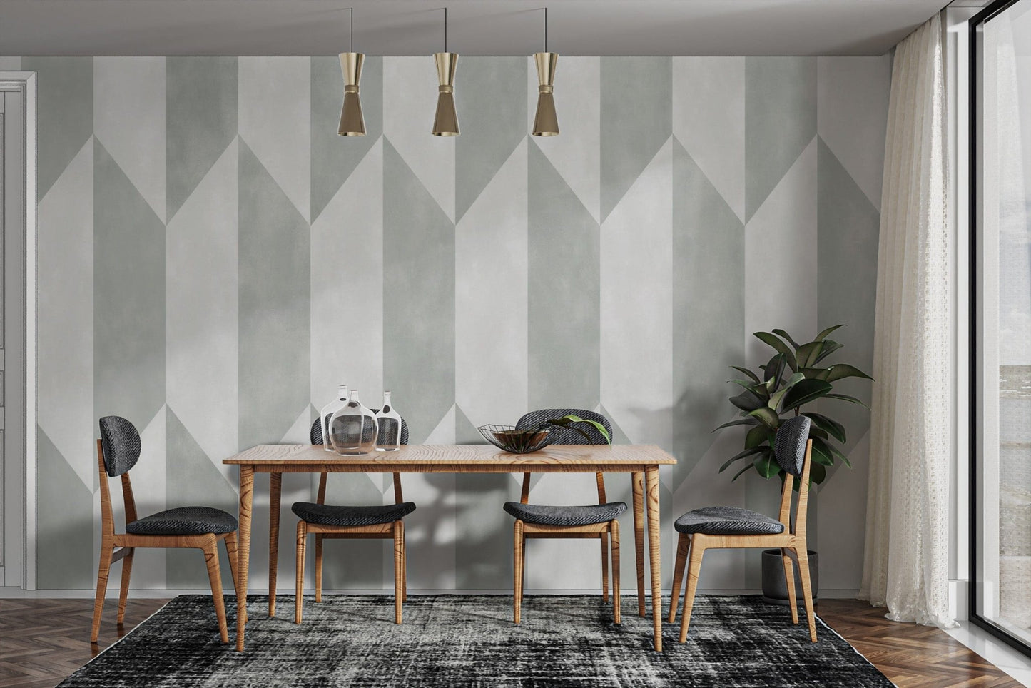 Abstract panel print wallpaper for walls
 B654