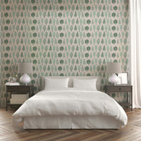 Light green tree mural design
