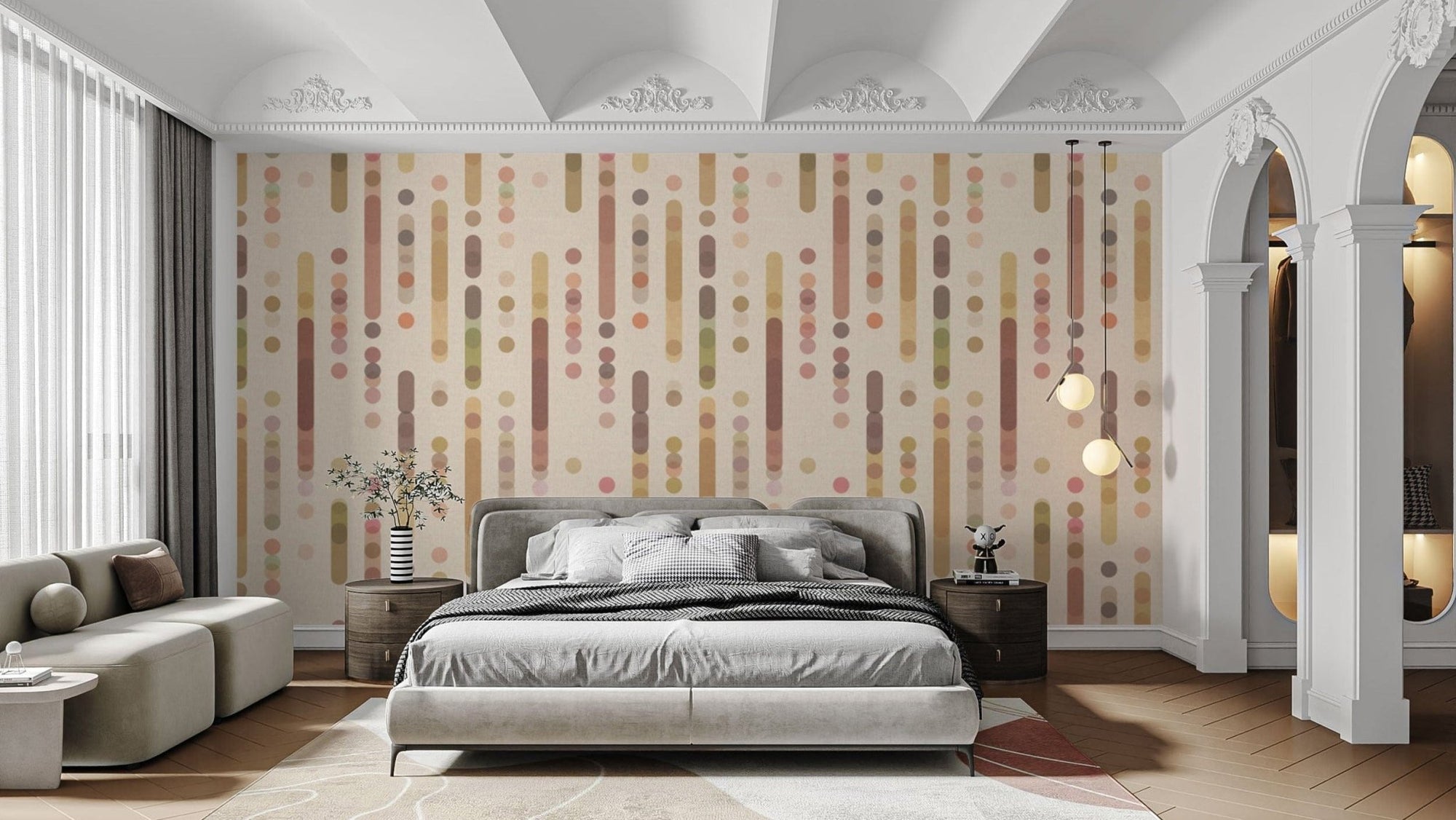 Create a snug vibe with cozy geometric pattern wallpaper, AN143