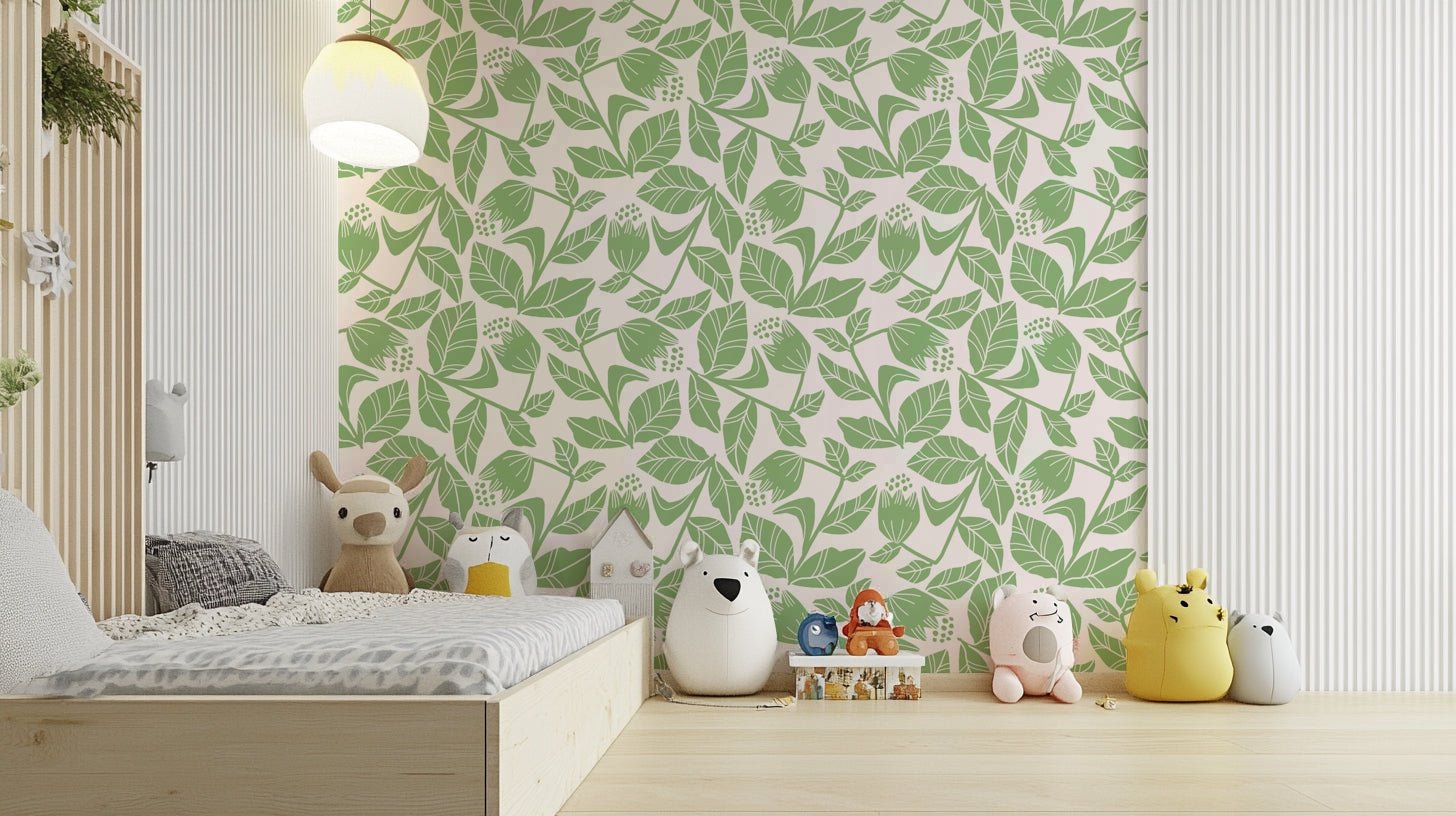 Subtle flower mural wallpaper
