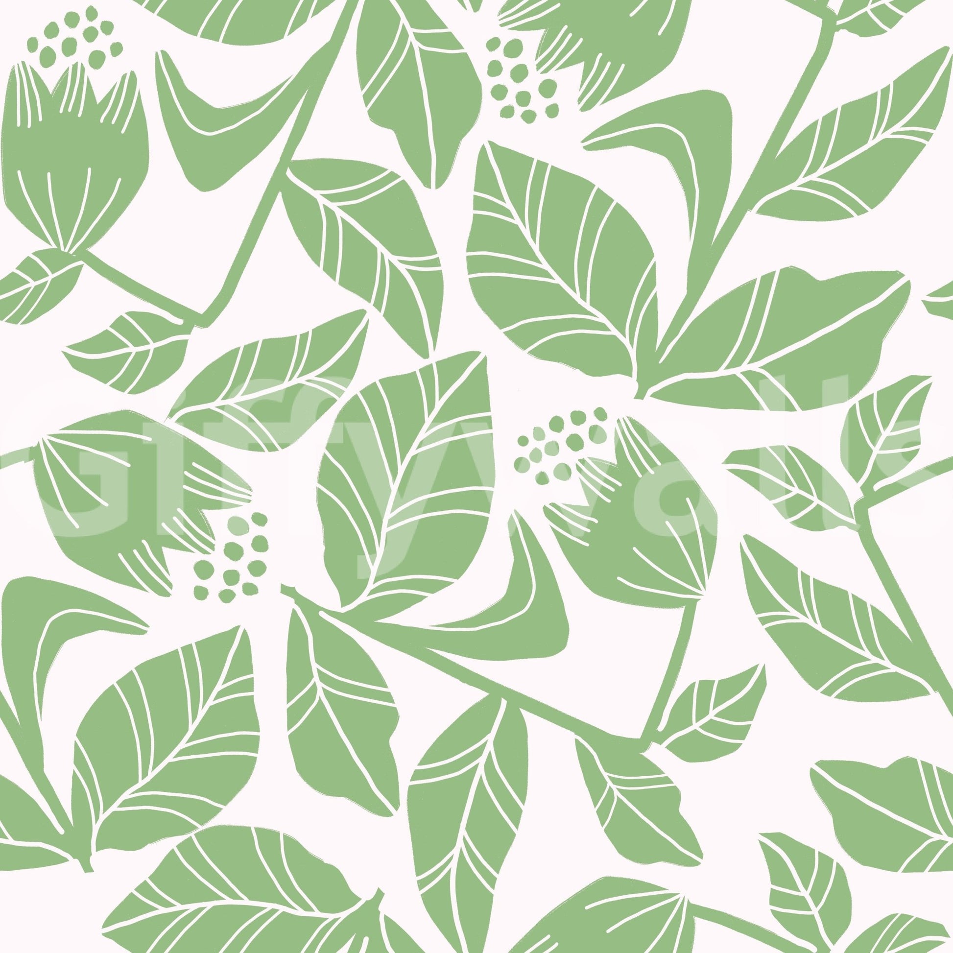 Stylish mint floral print
