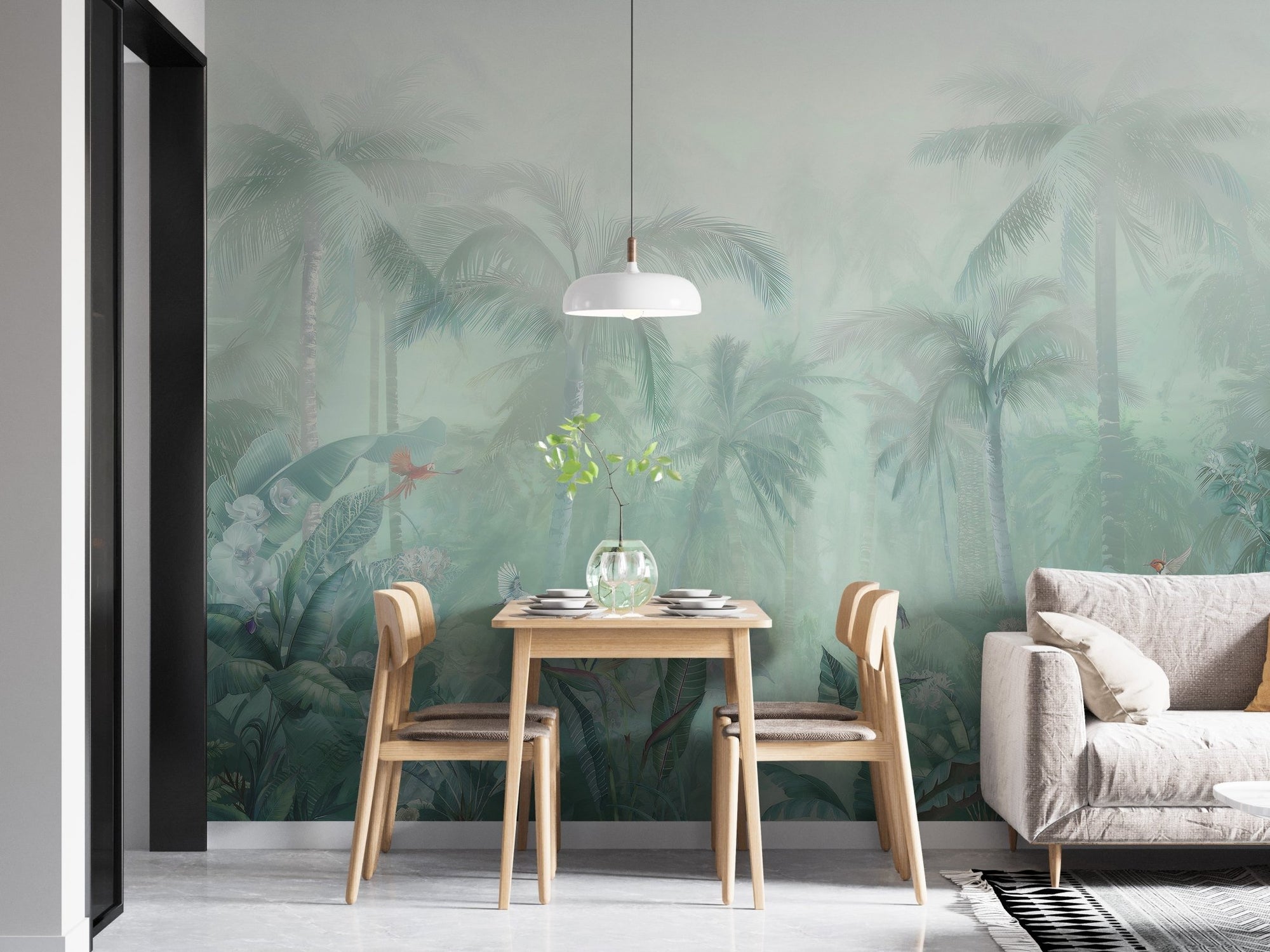 Mint Green Forest Wallpaper A476
