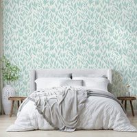 An interior with a peaceful and open accent wall

