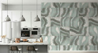 An artistic soft focus mural on minimalist wallpaper.