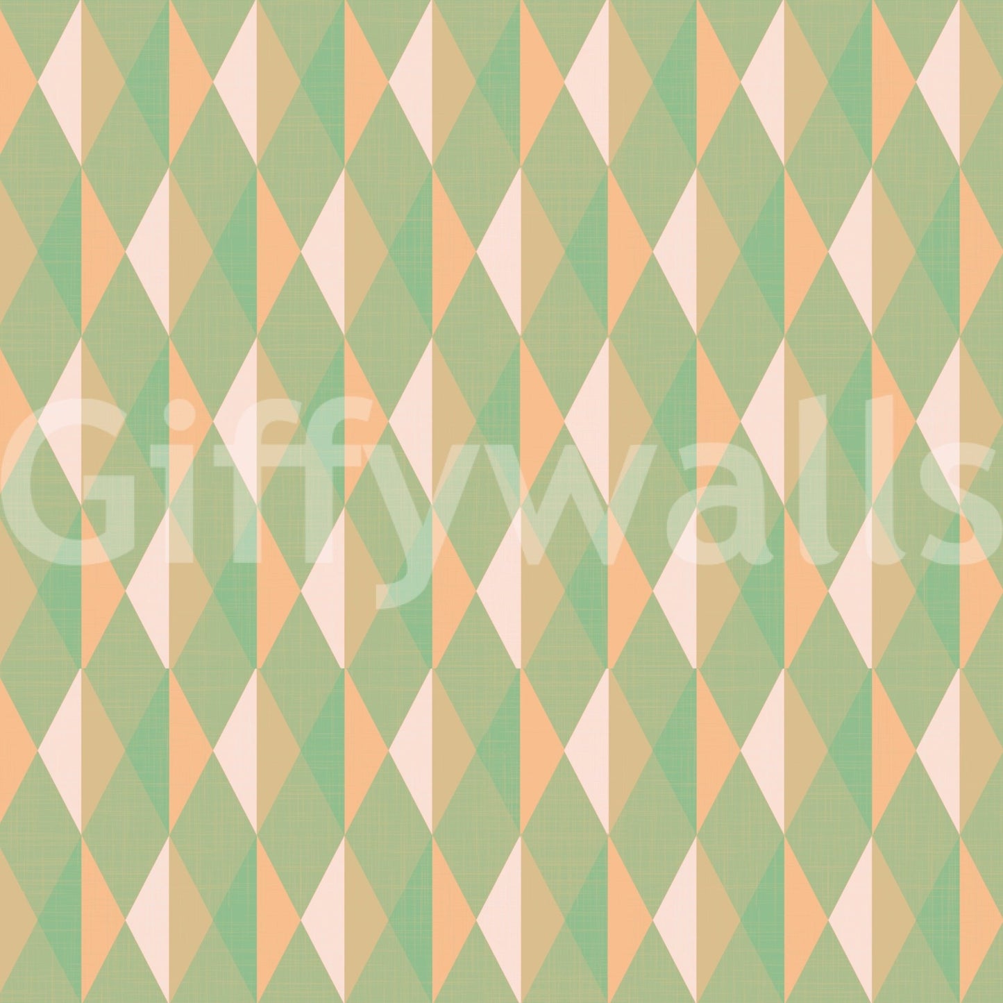Mint & Peach Triangles Wall Mural
