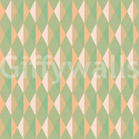 Mint & Peach Triangles Wall Mural