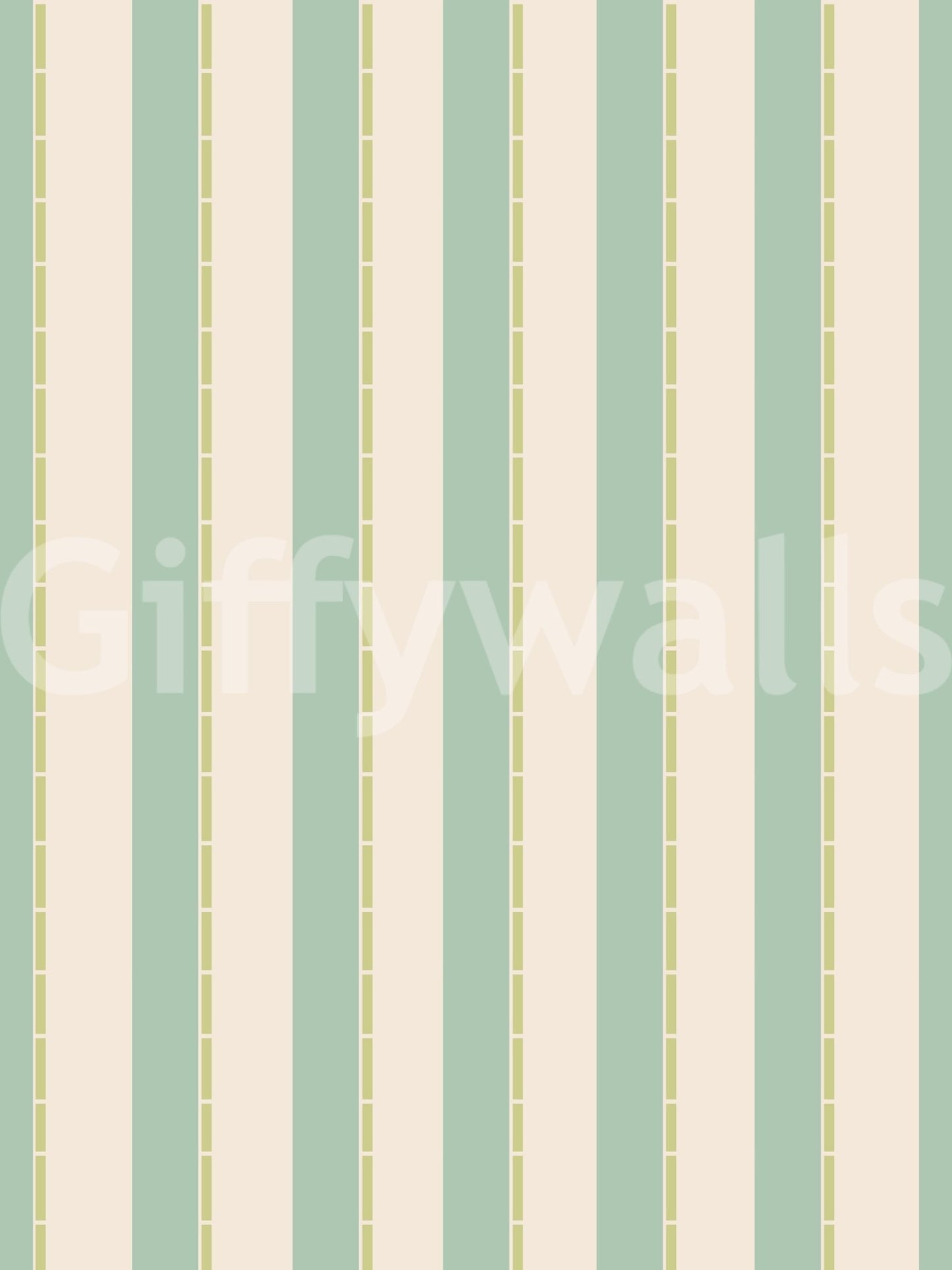 Cream and mint stripe repeat in Mint Vertical Stripes Wallpaper with neat spacing