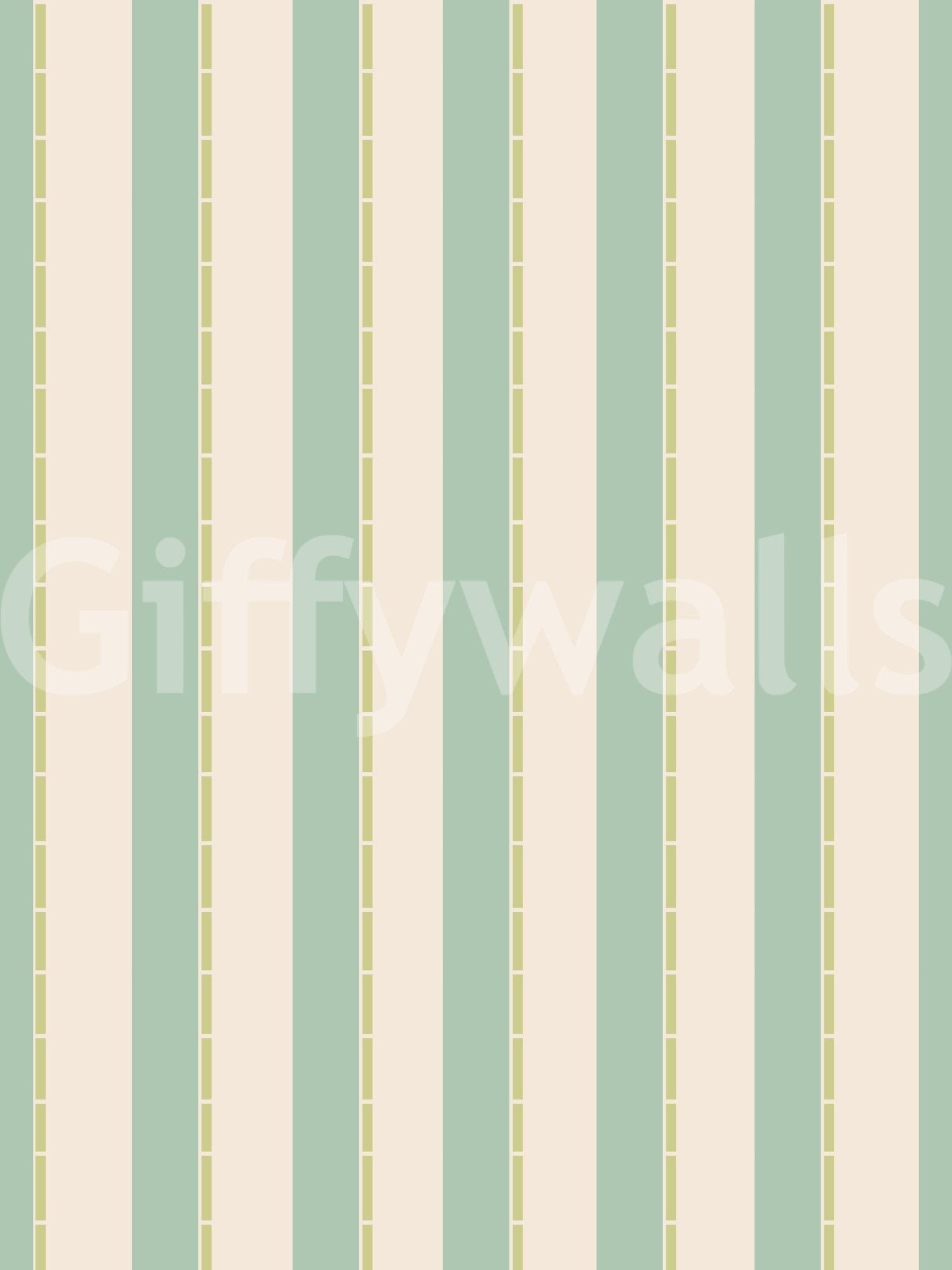 Cream and mint stripe repeat in Mint Vertical Stripes Wallpaper with neat spacing