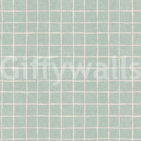Pale mint checked wallpaper for a contemporary space.