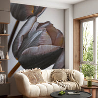 Cozy lounge seating with Miracle Tulips Wall Mural and soft petal curves, GD8241