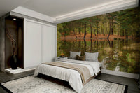 A detail shot of the elegant lines in the wallpaper.

