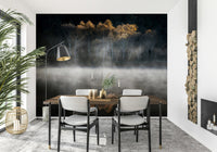 Spectacular glow of autumn leaves Mist and Light Woodland photographic mural.