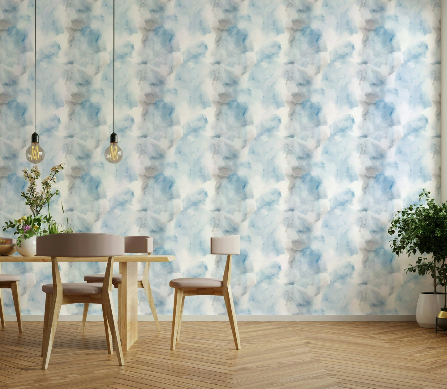 The wallpaper for walls being admired in a home.


