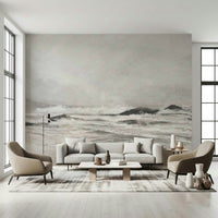 A serene abstract seascape wall mural for tranquil decor., GD5578