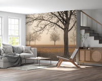Earthy brown and grey nature wallpaper for feature walls