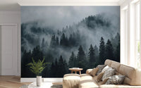 Misty Forest Ascent Wall Mural